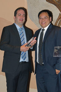 2017 Xtreme Research Award winner Dr. Massimo Fazio (left) and 2016 winner Dr. Alex Huang.